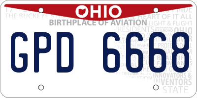 OH license plate GPD6668