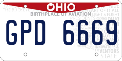 OH license plate GPD6669