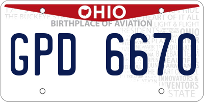 OH license plate GPD6670