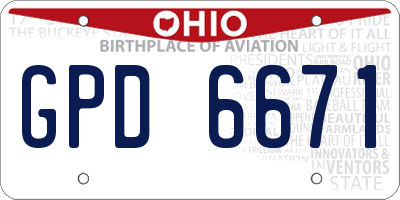 OH license plate GPD6671
