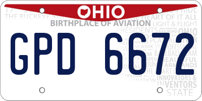 OH license plate GPD6672