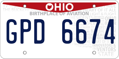 OH license plate GPD6674