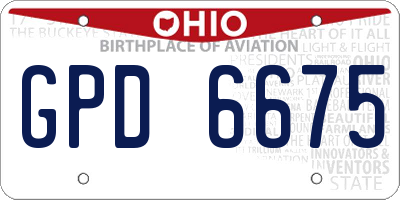 OH license plate GPD6675