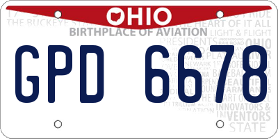 OH license plate GPD6678