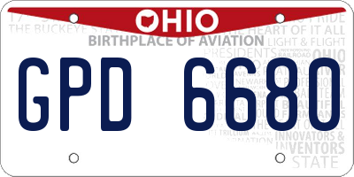OH license plate GPD6680