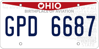 OH license plate GPD6687