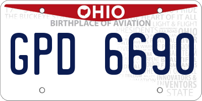 OH license plate GPD6690