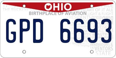 OH license plate GPD6693