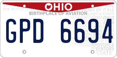 OH license plate GPD6694
