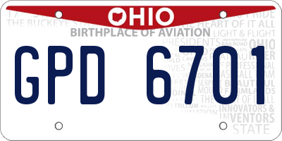 OH license plate GPD6701