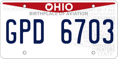 OH license plate GPD6703