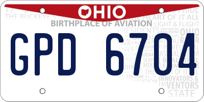 OH license plate GPD6704