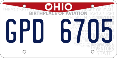 OH license plate GPD6705