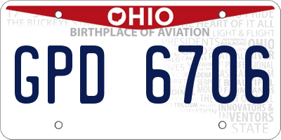 OH license plate GPD6706