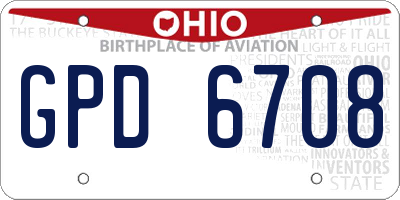 OH license plate GPD6708