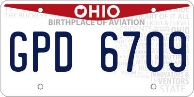 OH license plate GPD6709