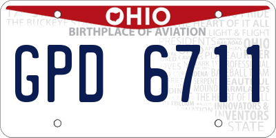 OH license plate GPD6711