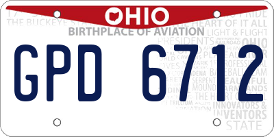 OH license plate GPD6712