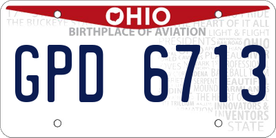 OH license plate GPD6713