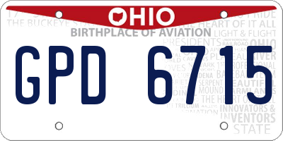 OH license plate GPD6715