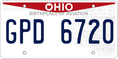 OH license plate GPD6720