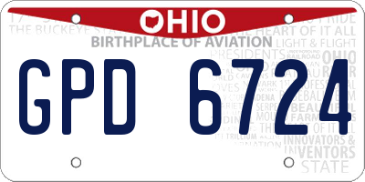OH license plate GPD6724