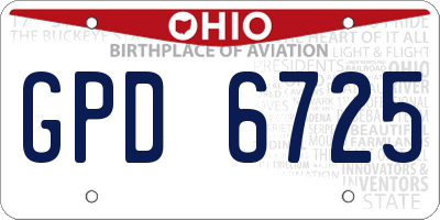 OH license plate GPD6725