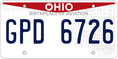 OH license plate GPD6726