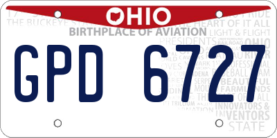 OH license plate GPD6727
