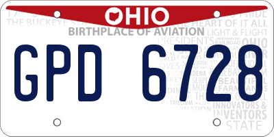 OH license plate GPD6728