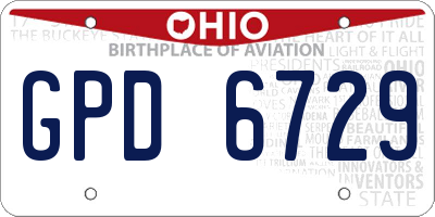 OH license plate GPD6729