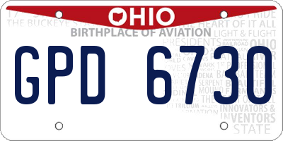 OH license plate GPD6730