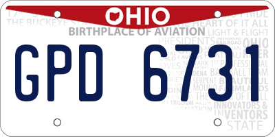 OH license plate GPD6731