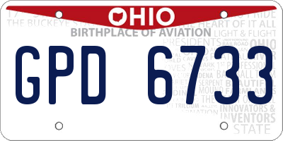 OH license plate GPD6733