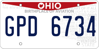 OH license plate GPD6734