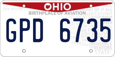 OH license plate GPD6735