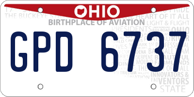 OH license plate GPD6737