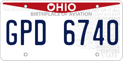 OH license plate GPD6740