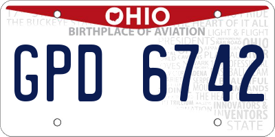 OH license plate GPD6742