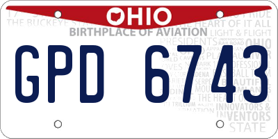 OH license plate GPD6743