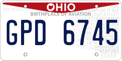 OH license plate GPD6745