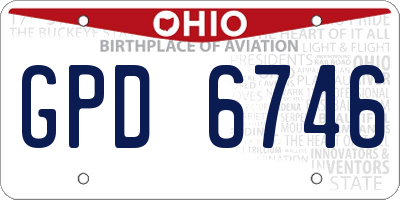 OH license plate GPD6746