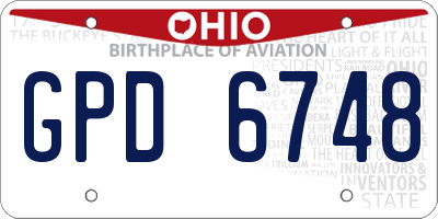 OH license plate GPD6748