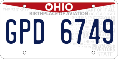 OH license plate GPD6749