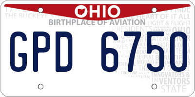 OH license plate GPD6750