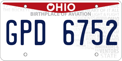OH license plate GPD6752