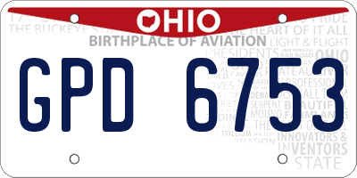 OH license plate GPD6753
