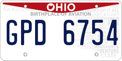 OH license plate GPD6754