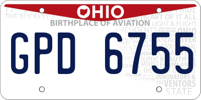 OH license plate GPD6755