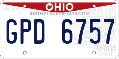 OH license plate GPD6757